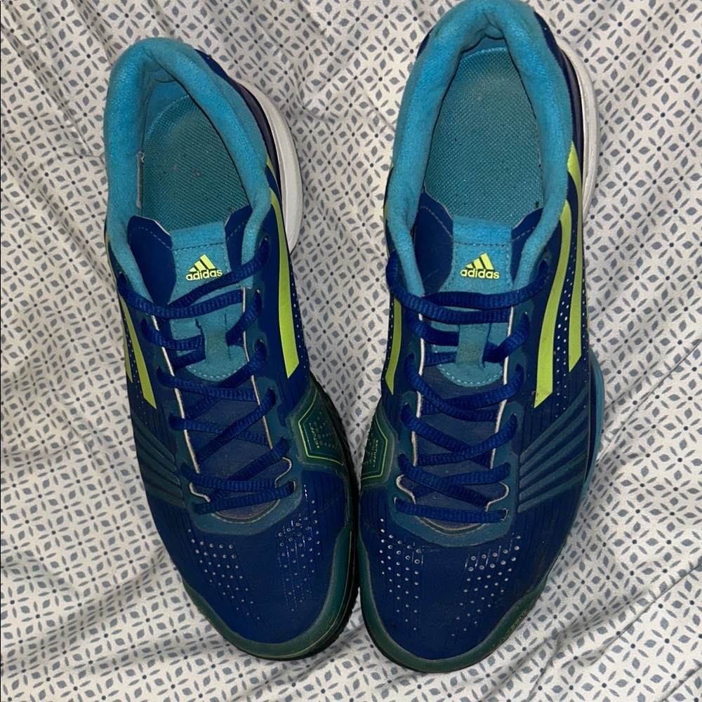 Adidas Adizero  feather 2.              Adidas Blue and Yellow Sports Sneakers